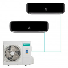 Настенная мульти-сплит-система Hisense Premium Black Fm Dc Inverter R32 на 2 комнаты