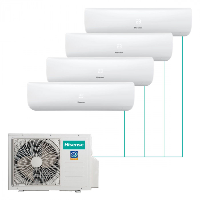Настенная сплит-система Hisense Zoom FM DC Inverter R32 на 4 комнаты