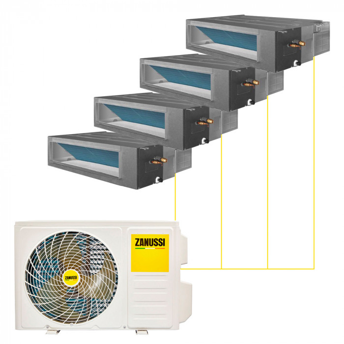 Канальная мульти-сплит-система Zanussi Multi Combo ERP DC 2 на 4 комнаты